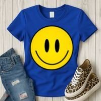 Retro Happy Vibe Smiley Face Happy Face Graphic Gift Women's T-Shirt thumb 3