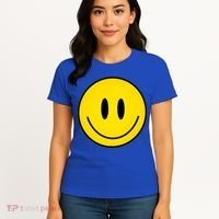 Retro Happy Vibe Smiley Face Happy Face Graphic Gift Women's T-Shirt thumb 4