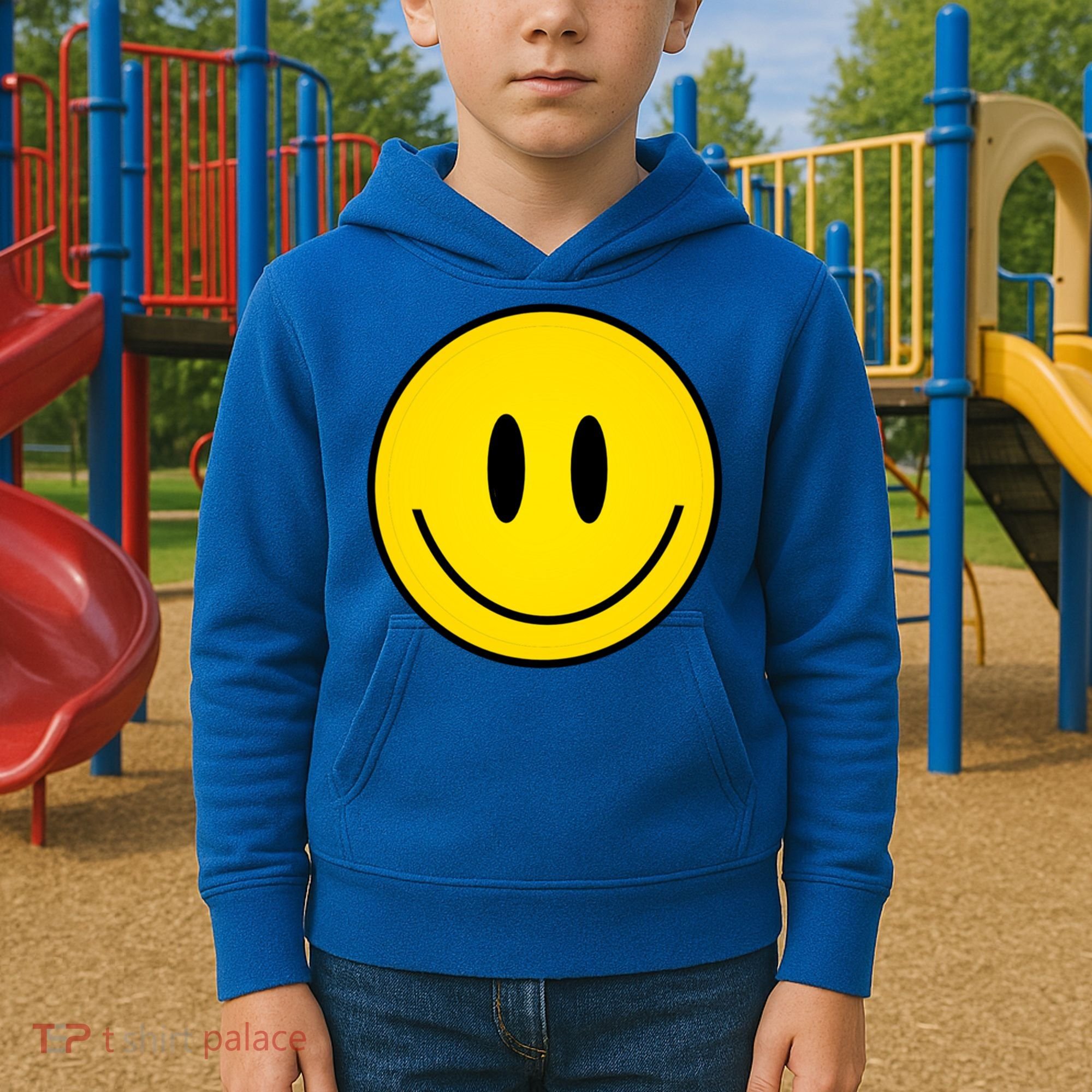 Retro Happy Vibe Smiley Face Happy Face Graphic Gift Kids Hoodie