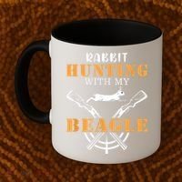 Rabbit Hunting With My Beagle Cute Proud Hunter Outfit Coffee Mug thumb 2