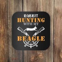 Rabbit Hunting With My Beagle Cute Proud Hunter Outfit Coaster thumb 0