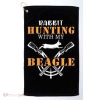 Rabbit Hunting With My Beagle Cute Proud Hunter Outfit Golf Towel thumb 0