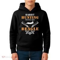 Rabbit Hunting With My Beagle Cute Proud Hunter Outfit Kids Hoodie thumb 4