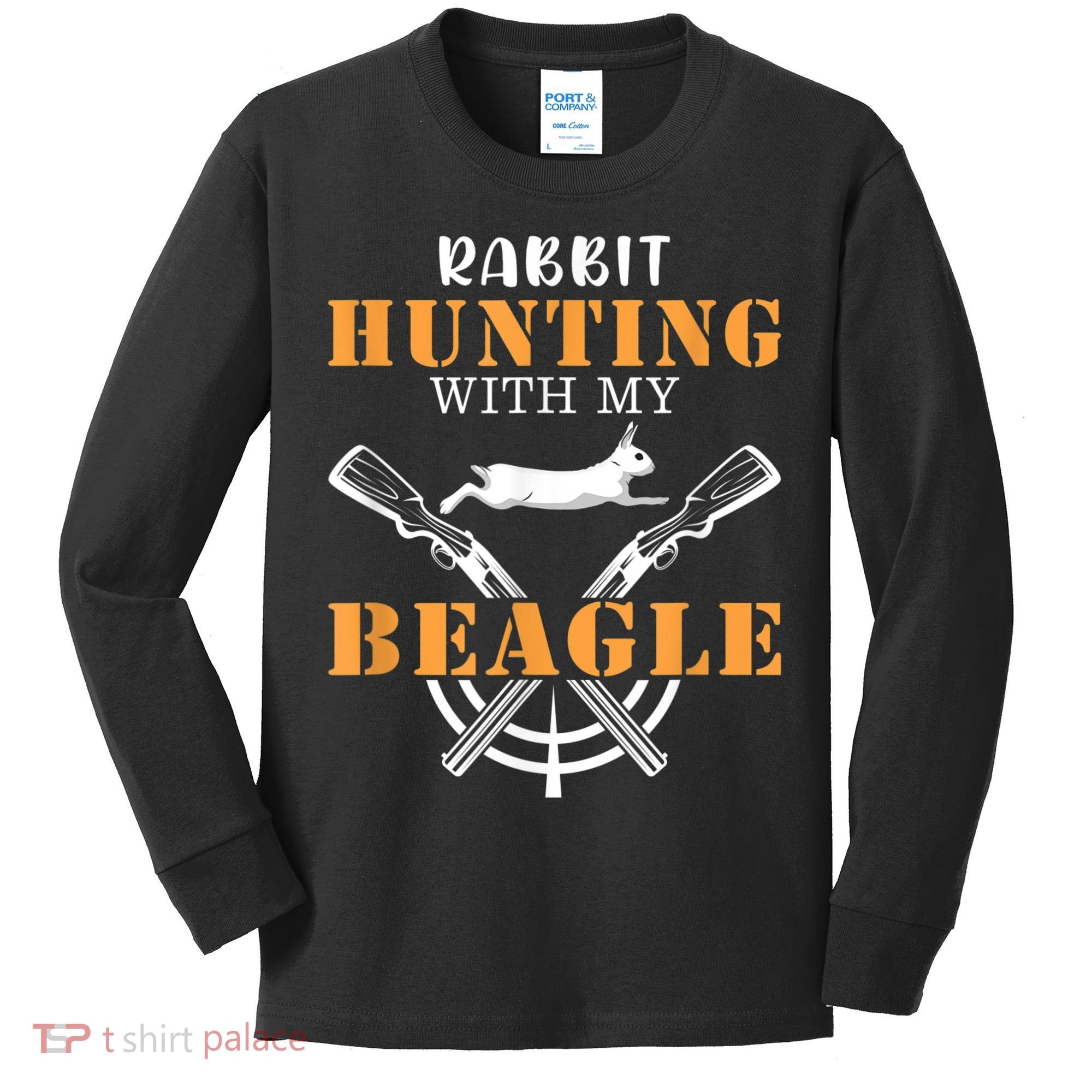 Rabbit Hunting With My Beagle Cute Proud Hunter Outfit Kids Long Sleeve Shirt
