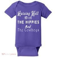 Raising Hell With The Hippies & The Cowboys Baby Bodysuit thumb 0