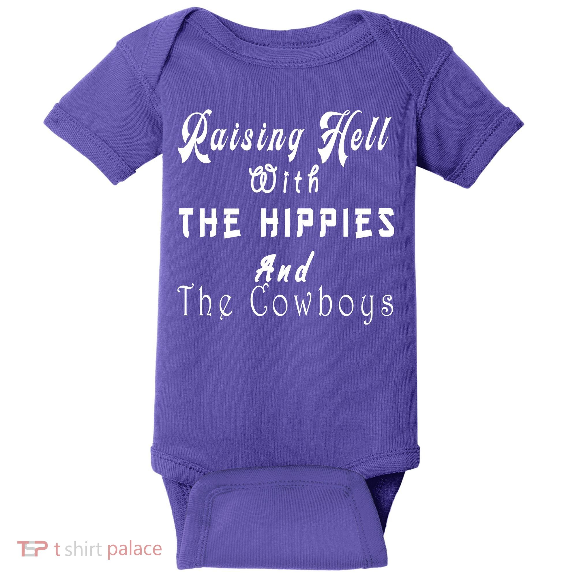 Raising Hell With The Hippies & The Cowboys Baby Bodysuit