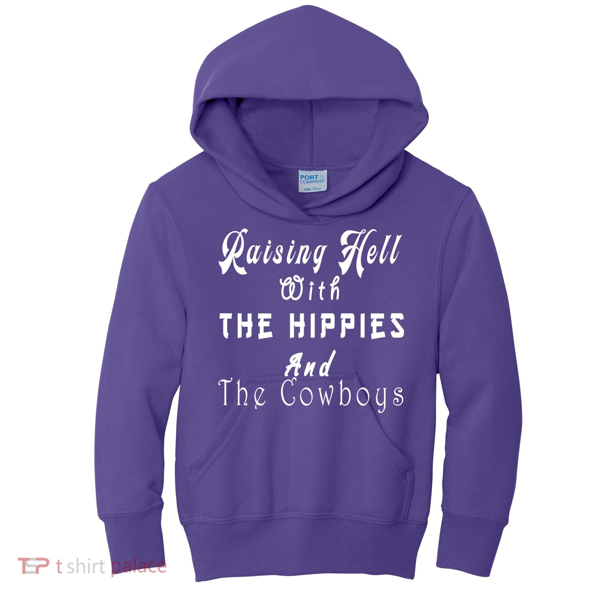 Raising Hell With The Hippies & The Cowboys Kids Hoodie