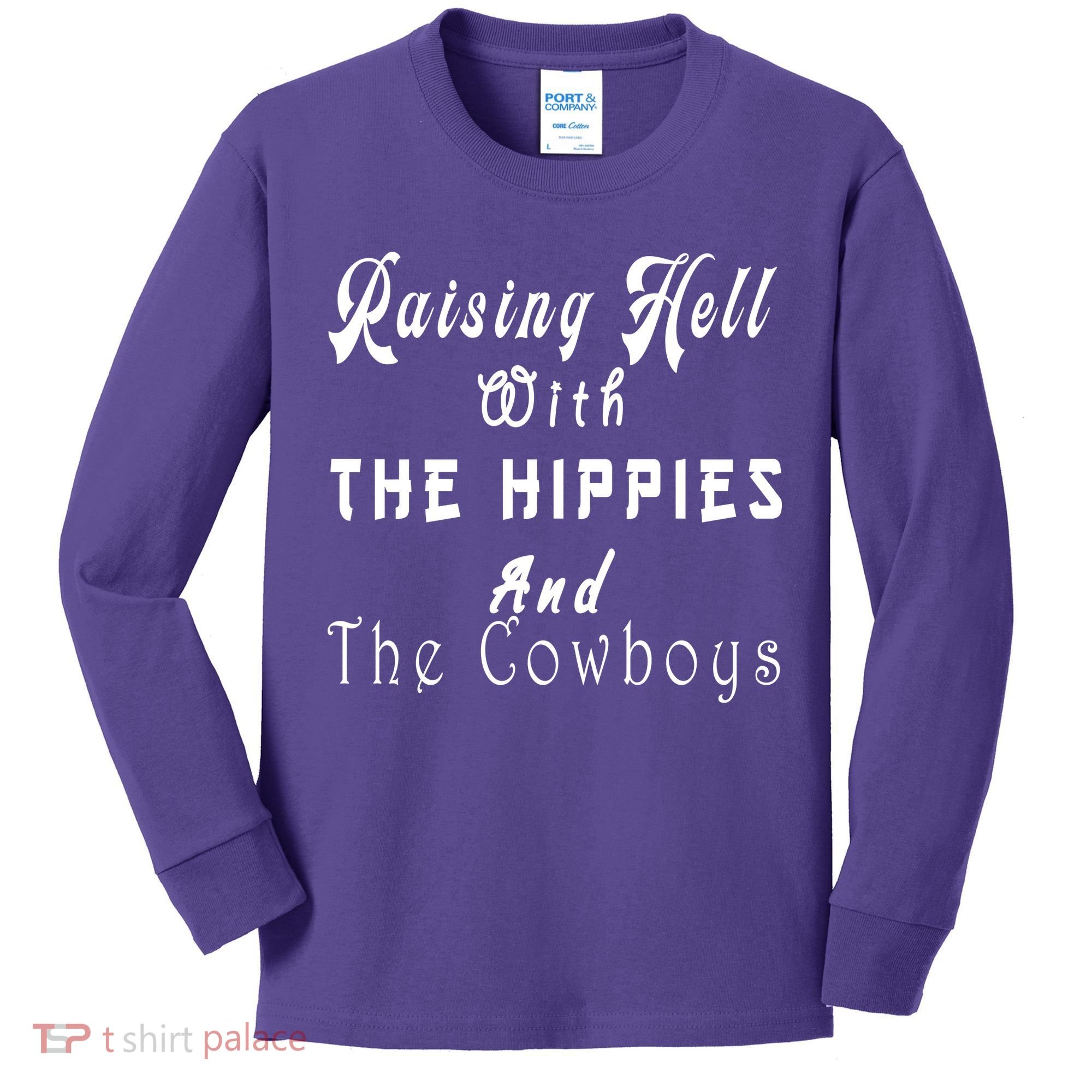 Raising Hell With The Hippies & The Cowboys Kids Long Sleeve Shirt