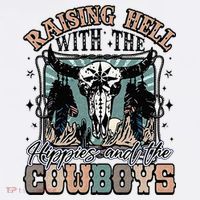 Raising Hell With The Hippies And Cow Western Cowgirl Women's Tank Top thumb 5
