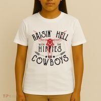 Raisin Hell With The Hippies And The Cowboys Country T-Shirt thumb 4
