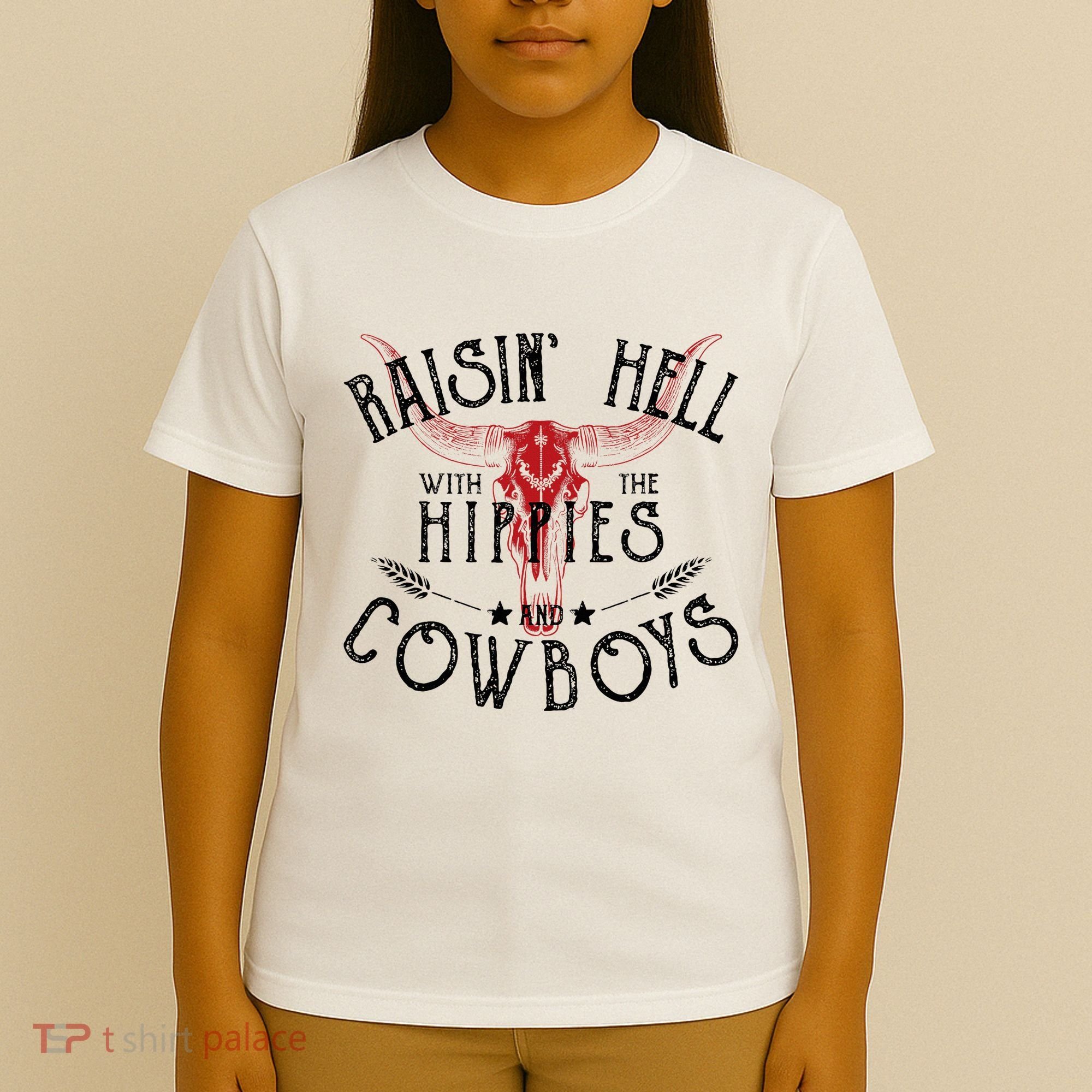 Raisin Hell With The Hippies And The Cowboys Country T-Shirt