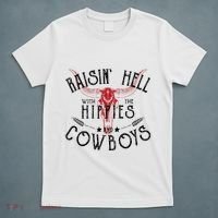 Raisin Hell With The Hippies And The Cowboys Country T-Shirt thumb 5