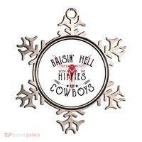 Raisin Hell With The Hippies And The Cowboys Country Ornament thumb 0