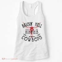 Raisin Hell With The Hippies And The Cowboys Country Women's Tank Top thumb 0