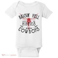 Raisin Hell With The Hippies And The Cowboys Country Baby Bodysuit thumb 0