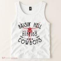 Raisin Hell With The Hippies And The Cowboys Country Tank Top thumb 2