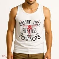 Raisin Hell With The Hippies And The Cowboys Country Tank Top thumb 3