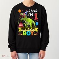 Rawr I'm 1st Birthday Boy Dinosaur Trex 1 Years Old Party Women's Sweatshirt thumb 0