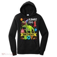 Rawr I'm 1st Birthday Boy Dinosaur Trex 1 Years Old Party Women's Hoodie thumb 0