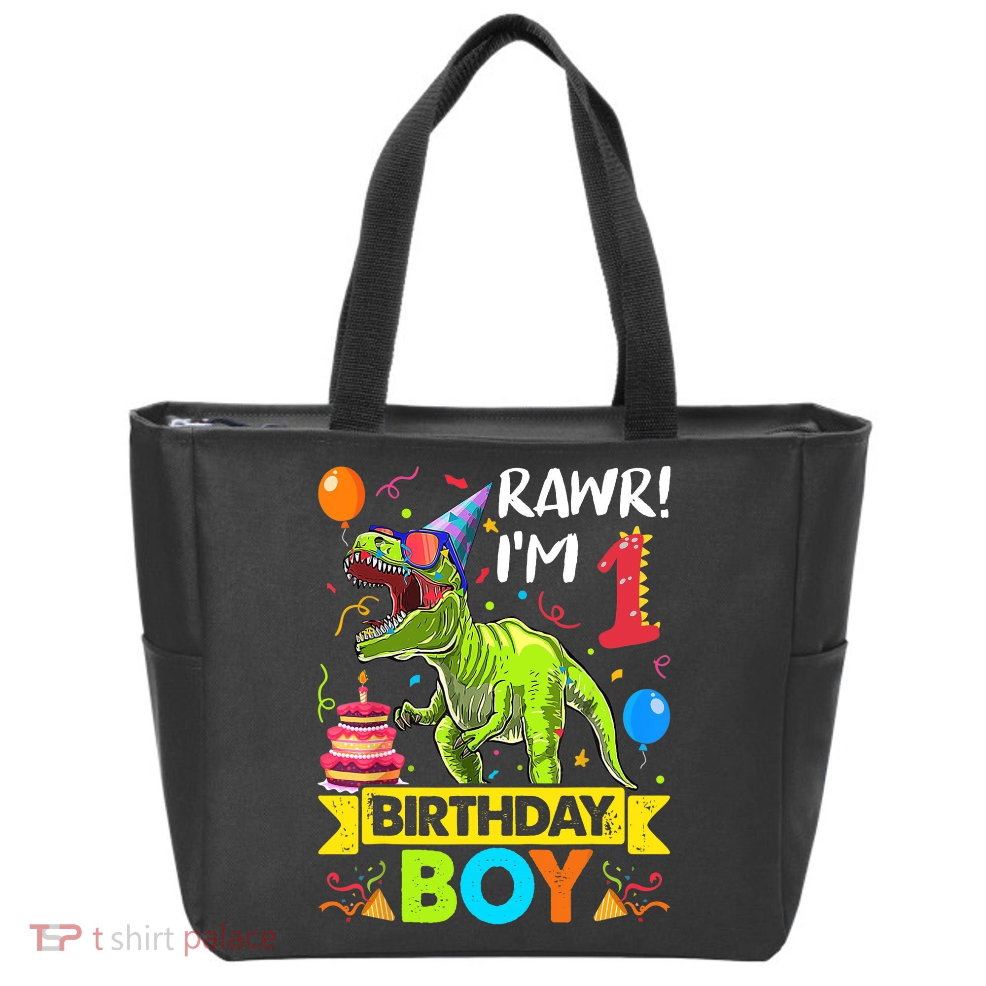 Rawr I'm 1st Birthday Boy Dinosaur Trex 1 Years Old Party Tote Bag