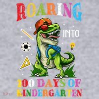 Roaring Into 100 Days Of Kindergarten Back To School Meaningful Gift Women's Racerback Cropped Tank thumb 2