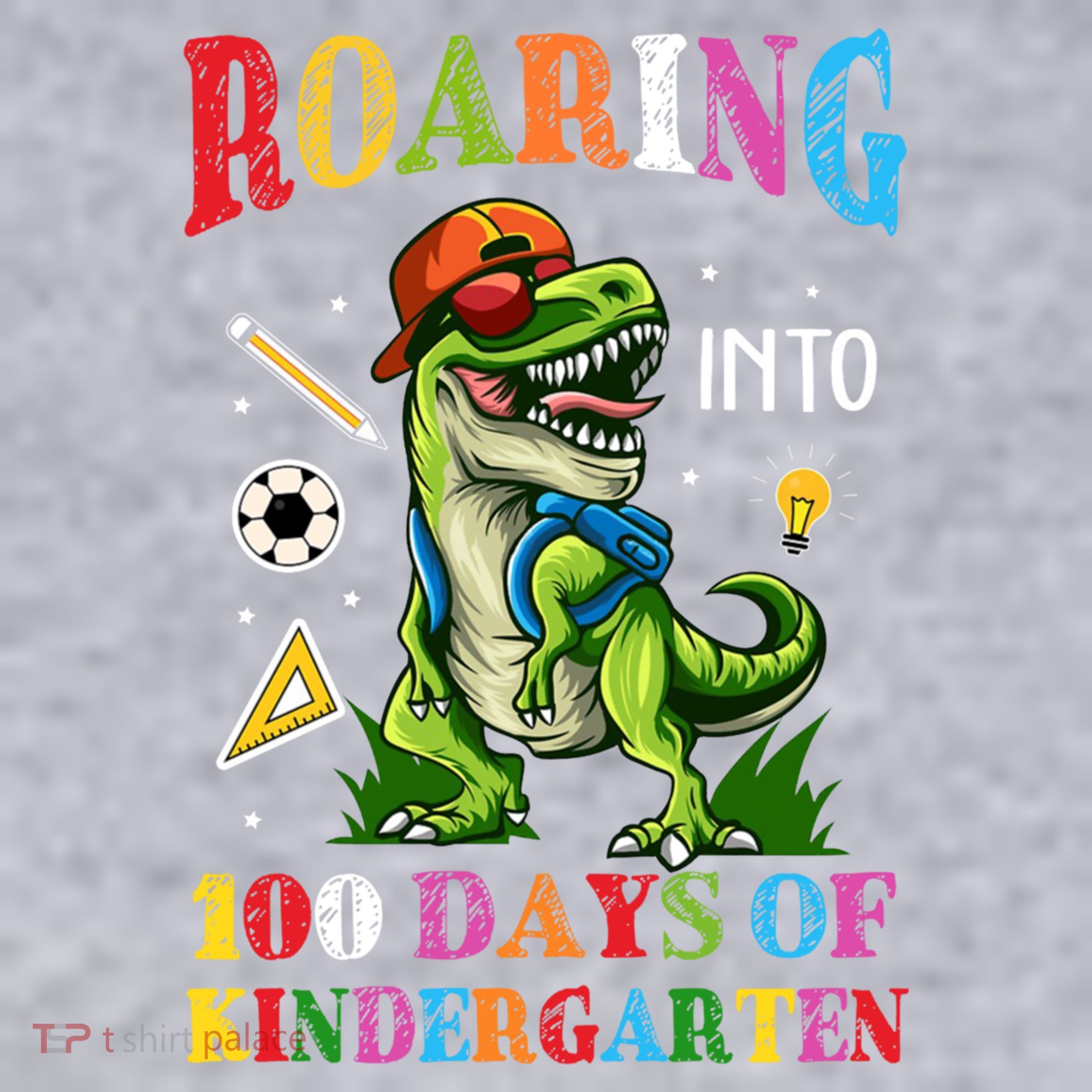 Roaring Into 100 Days Of Kindergarten Back To School Meaningful Gift Women's Racerback Cropped Tank