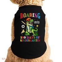 Roaring Into 100 Days Of Kindergarten Back To School Meaningful Gift Doggie Tank thumb 0