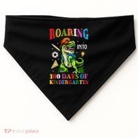 Roaring Into 100 Days Of Kindergarten Back To School Meaningful Gift USA-Made Doggie Bandana thumb 0