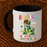 Roaring Into 100 Days Of Kindergarten Back To School Meaningful Gift Coffee Mug thumb 2