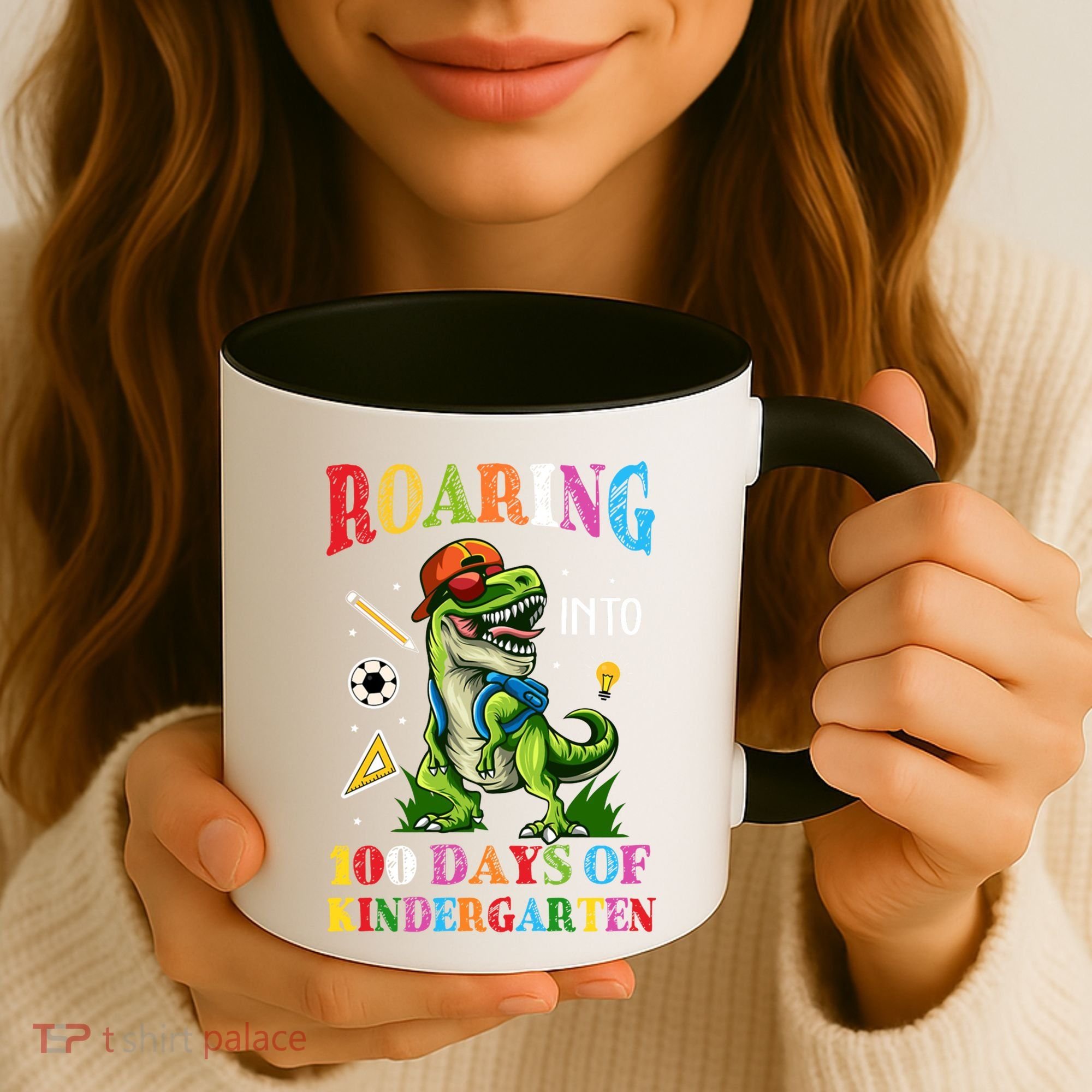 Roaring Into 100 Days Of Kindergarten Back To School Meaningful Gift Coffee Mug