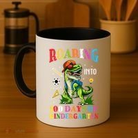 Roaring Into 100 Days Of Kindergarten Back To School Meaningful Gift Coffee Mug thumb 4