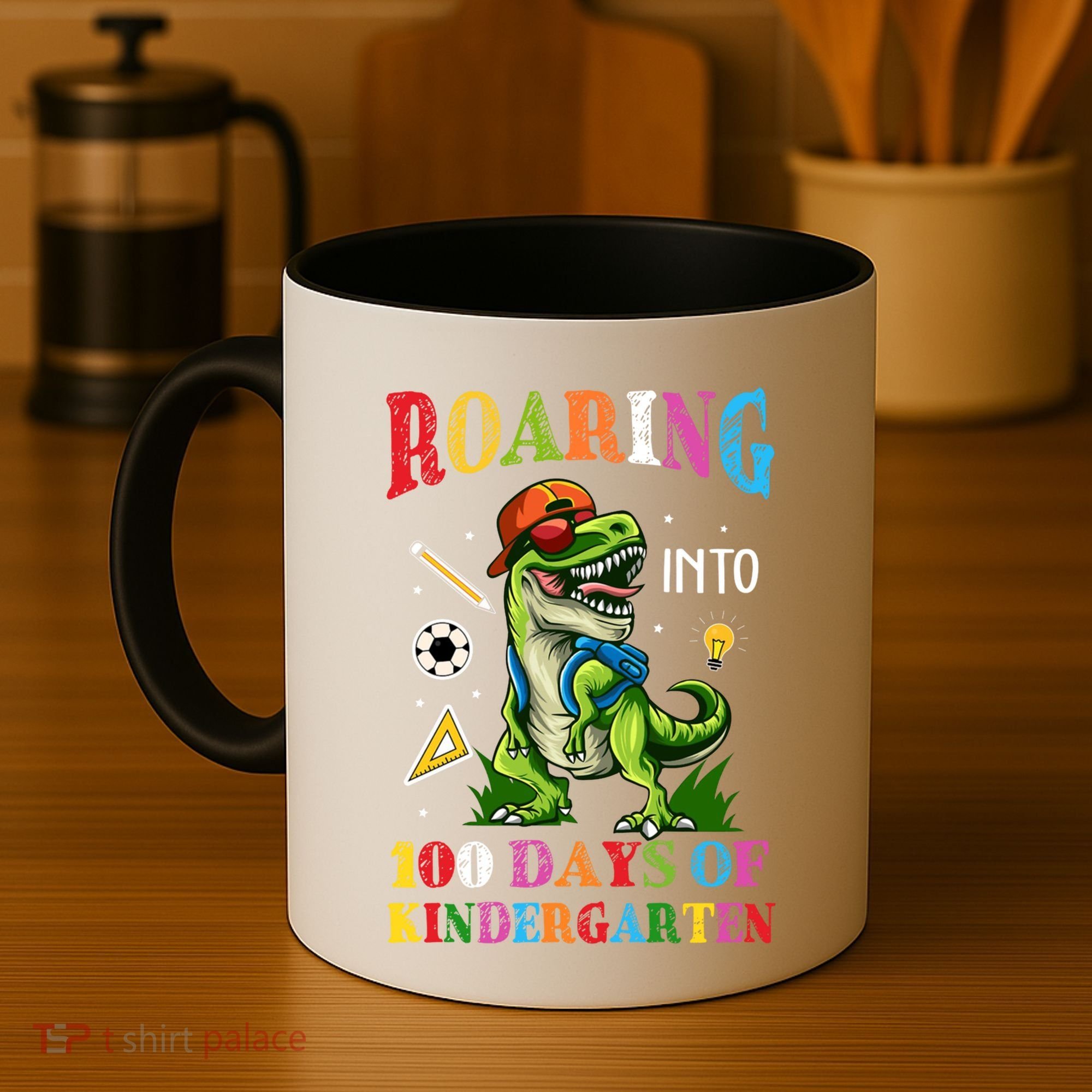 Roaring Into 100 Days Of Kindergarten Back To School Meaningful Gift Coffee Mug