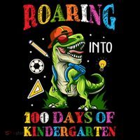 Roaring Into 100 Days Of Kindergarten Back To School Meaningful Gift Coffee Mug thumb 5