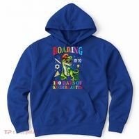 Roaring Into 100 Days Of Kindergarten Back To School Meaningful Gift Hoodie thumb 0