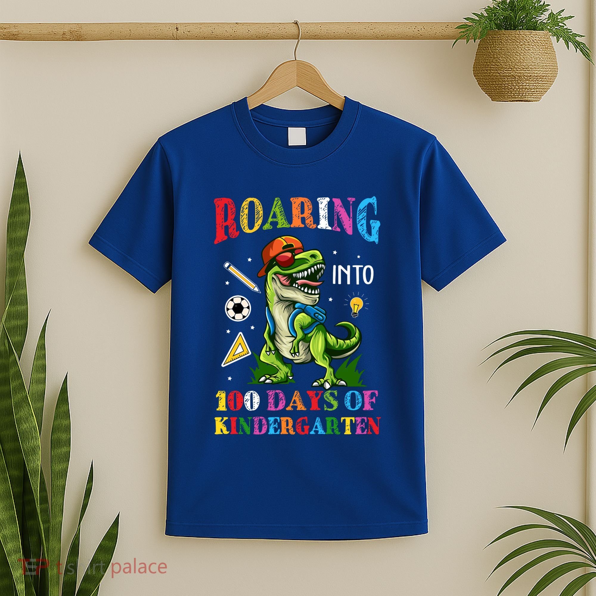 Roaring Into 100 Days Of Kindergarten Back To School Meaningful Gift T-Shirt