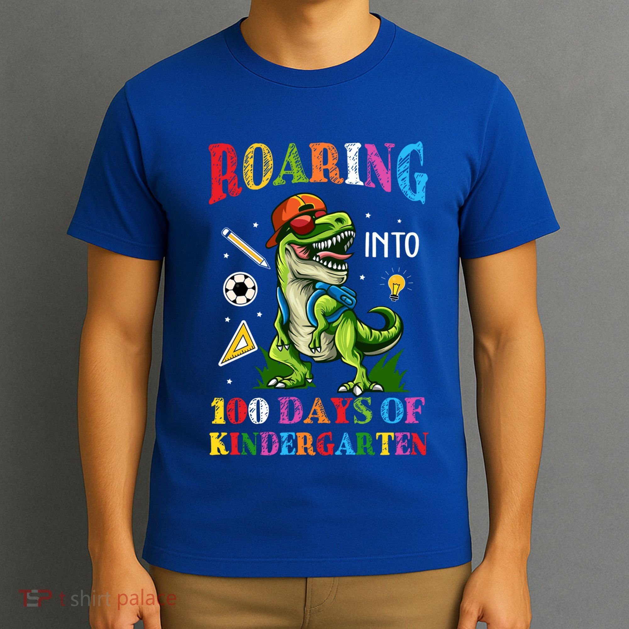 Roaring Into 100 Days Of Kindergarten Back To School Meaningful Gift T-Shirt