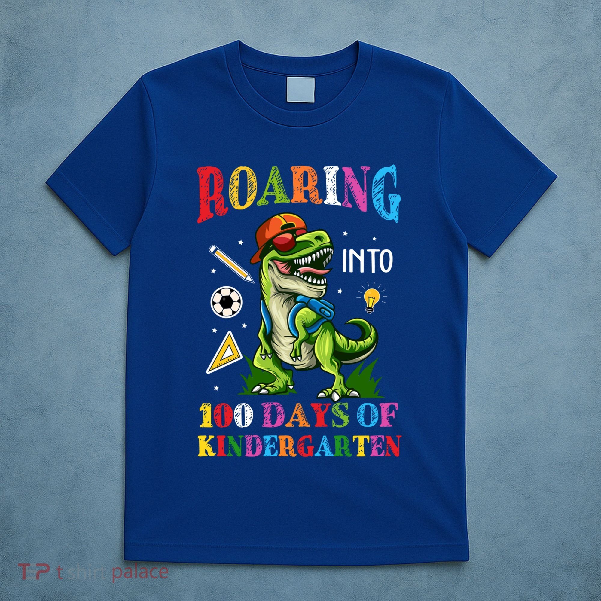 Roaring Into 100 Days Of Kindergarten Back To School Meaningful Gift T-Shirt