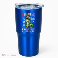 Roaring Into 100 Days Of Kindergarten Back To School Meaningful Gift Tumbler thumb 0