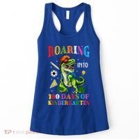 Roaring Into 100 Days Of Kindergarten Back To School Meaningful Gift Women's Tank Top thumb 0