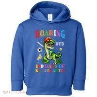 Roaring Into 100 Days Of Kindergarten Back To School Meaningful Gift Toddler Hoodie thumb 0