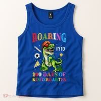 Roaring Into 100 Days Of Kindergarten Back To School Meaningful Gift Tank Top thumb 2