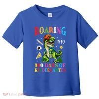 Roaring Into 100 Days Of Kindergarten Back To School Meaningful Gift Toddler T-Shirt thumb 0