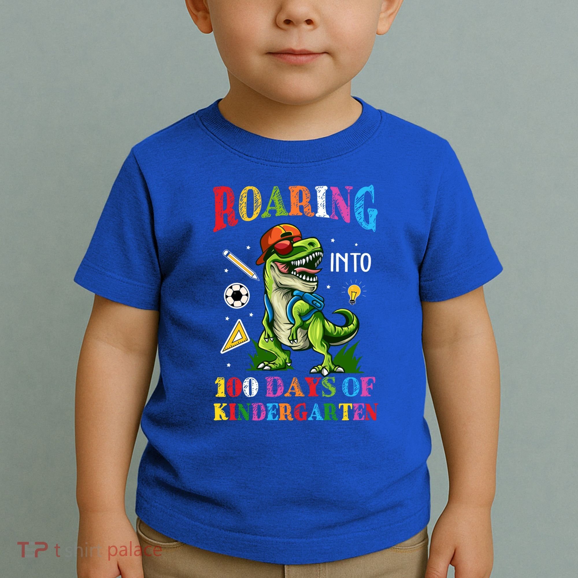 Roaring Into 100 Days Of Kindergarten Back To School Meaningful Gift Toddler T-Shirt