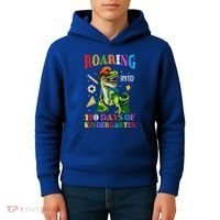 Roaring Into 100 Days Of Kindergarten Back To School Meaningful Gift Kids Hoodie thumb 4