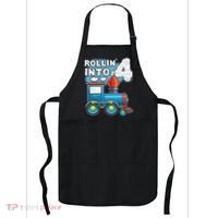 Rollin Into 4 Train 4th Birthday Party Supply Birthday Boy Apron thumb 0