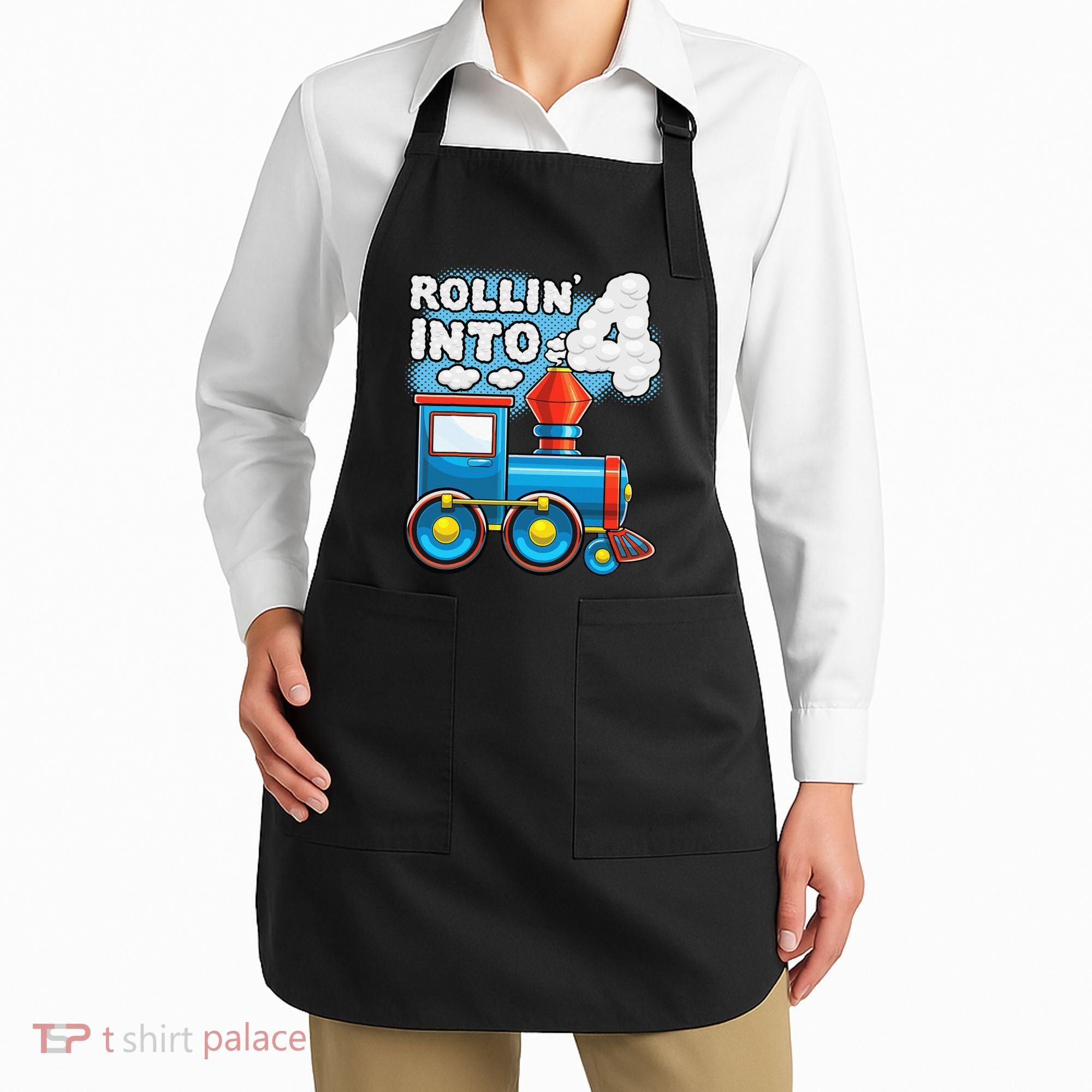 Rollin Into 4 Train 4th Birthday Party Supply Birthday Boy Apron