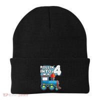 Rollin Into 4 Train 4th Birthday Party Supply Birthday Boy Beanie thumb 0