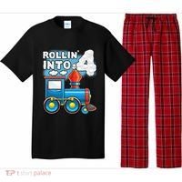 Rollin Into 4 Train 4th Birthday Party Supply Birthday Boy Pajama Set thumb 0