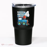 Rollin Into 4 Train 4th Birthday Party Supply Birthday Boy Tumbler thumb 0