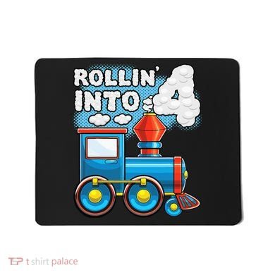 Rollin Into 4 Train 4th Birthday Party Supply Birthday Boy Mousepad